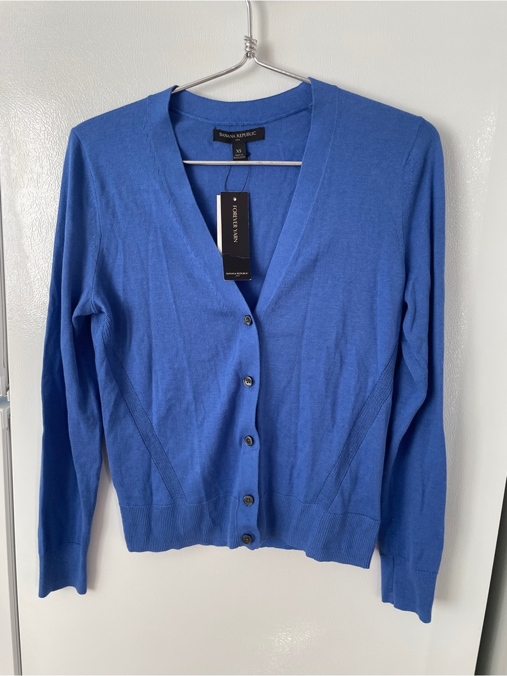 Banana Republic Cobalt Blue V-Neck Button Cardigan